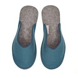 Women's Wool Felt Slippers - VIVI minimal - TEAL